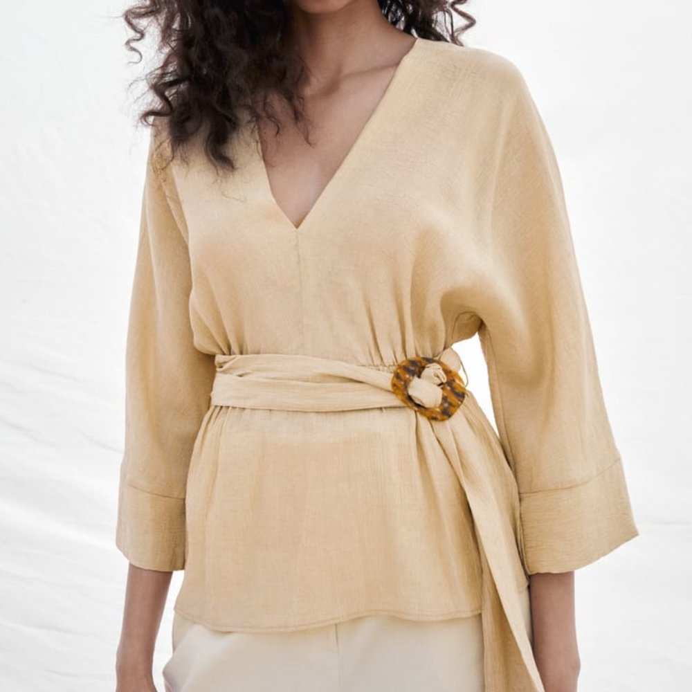 NWT Belted Rustic Summer Top.